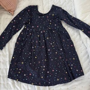 Hanna Andersson Navy Star Pattern Kids Dress